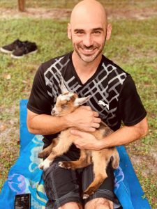 Goat Yoga is enjoyed by many men to relieve stress.